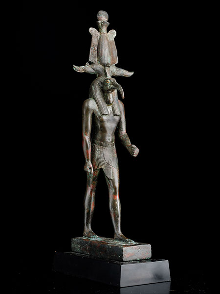 アテフ冠を被ったトト神像／末期王朝～プトレマイオス朝時代