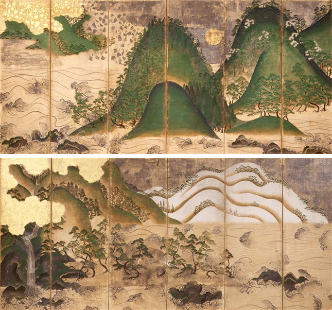 【どこまでも届く優しい光の導き】絵画 ,原画,白鹿,神秘的,白樺,光,日光 実りと祈り 「海幸山幸」展＜下＞屏風の謎と八百万の神｜ アルトネ